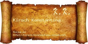 Kirsch Konstantina névjegykártya
